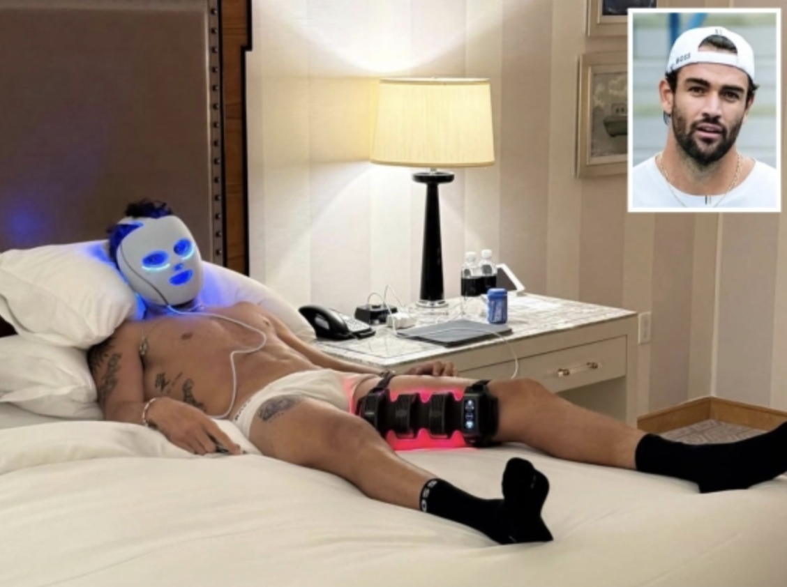 Berrettini maschera LED Celluma Elite fotobiomodulazione recovery sportiva Krioplanet Treviglio